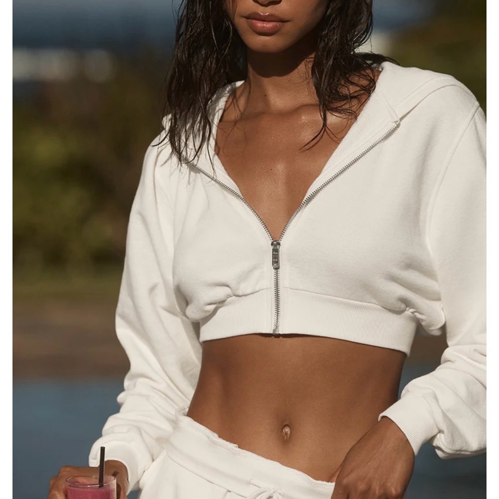 ALO Yoga Sweet Escape Zip-Up Hoodie - Ivory